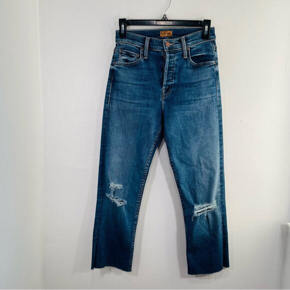 Mother Jeans The Tomcat Ankle High Rise Straight Leg Distressed 24 Roughing It - Picture 2 of 15